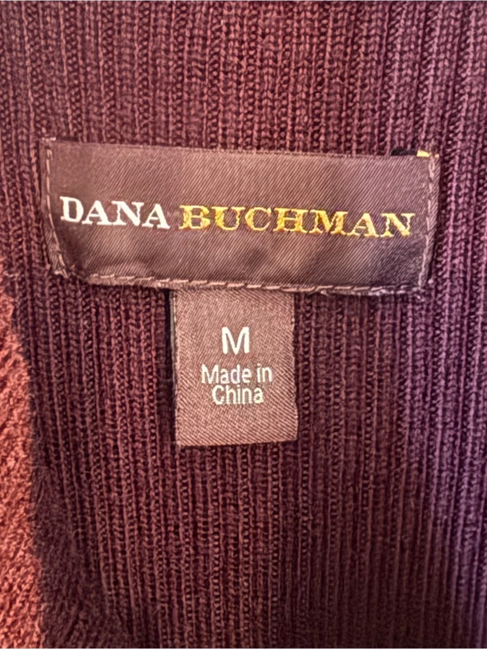 Dana Buchman Cowl Neck Turtleneck Deep Plum Long Sleeve Knit Sweater Dress M